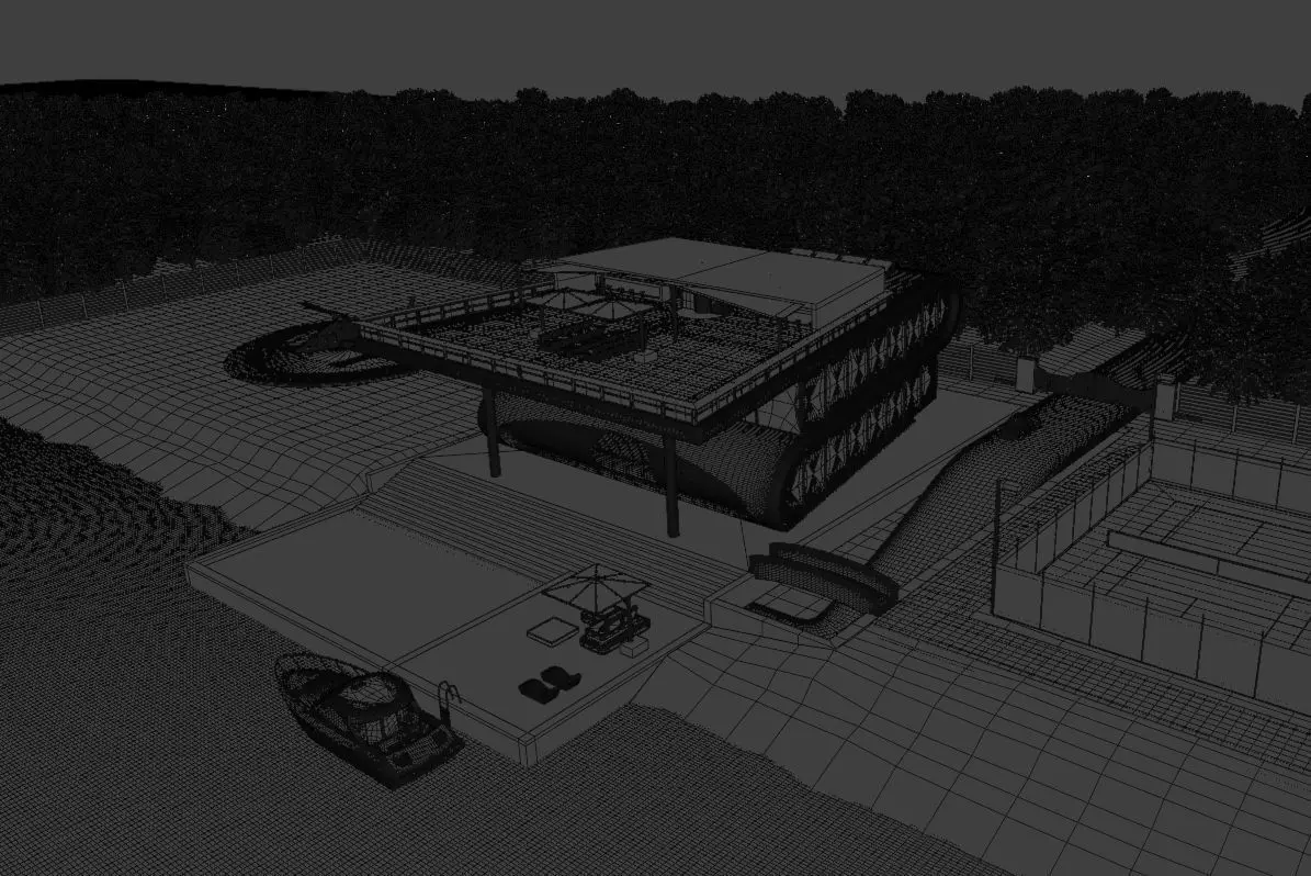 Modern Luxury Beach House with Sports Area 3D model_30