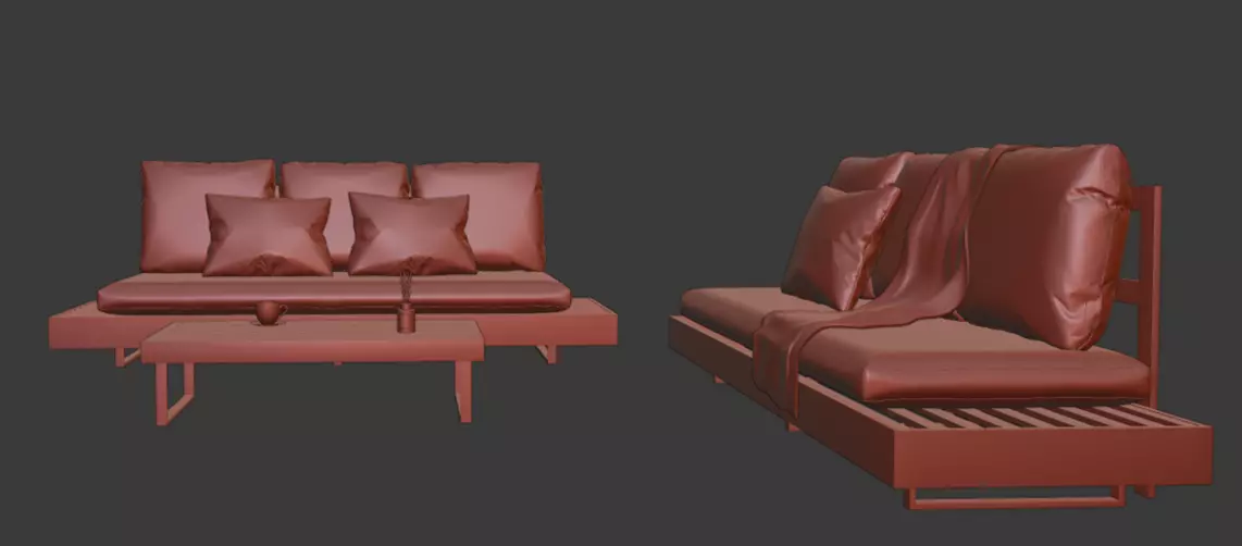 Modern Sofas And Coffee Table 3D model_19