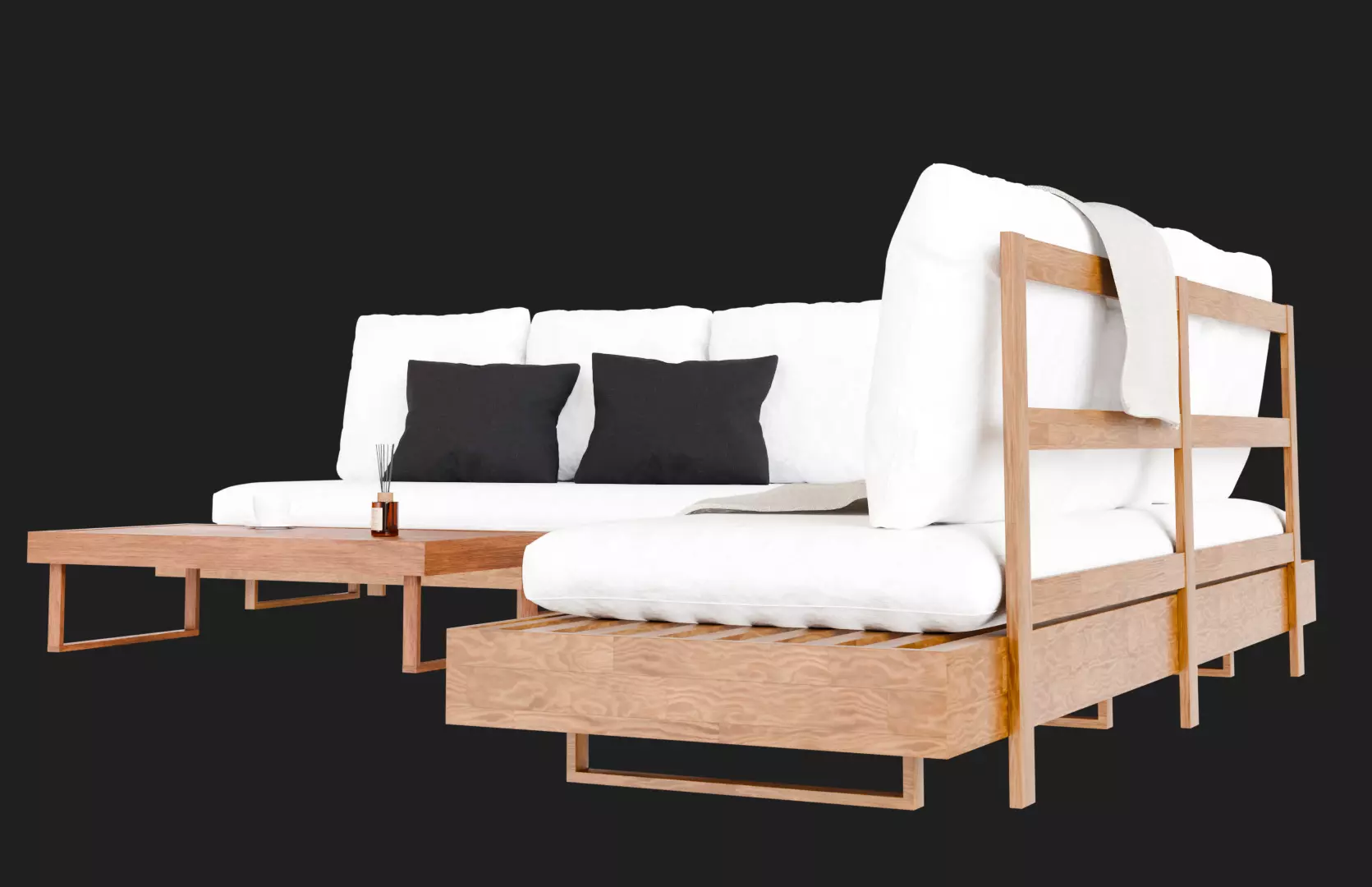 Modern Sofas And Coffee Table 3D model_4