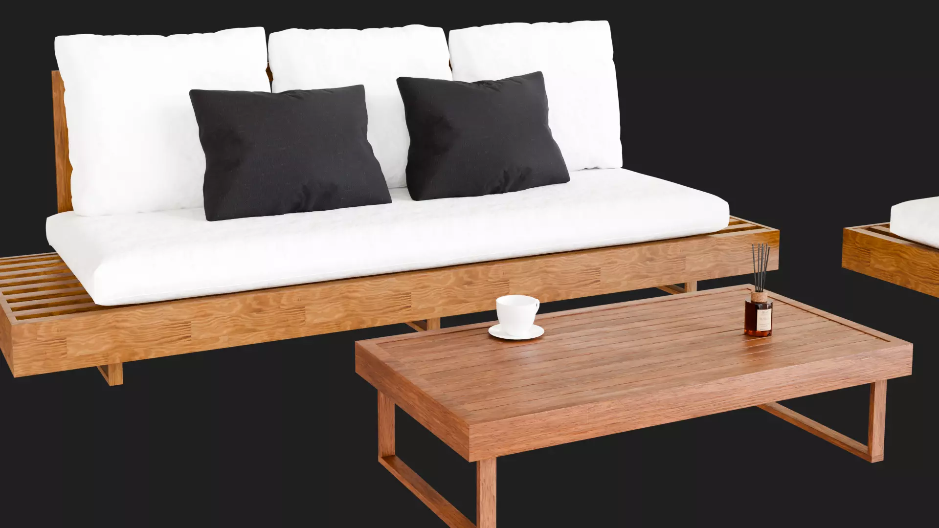 Modern Sofas And Coffee Table 3D model_12