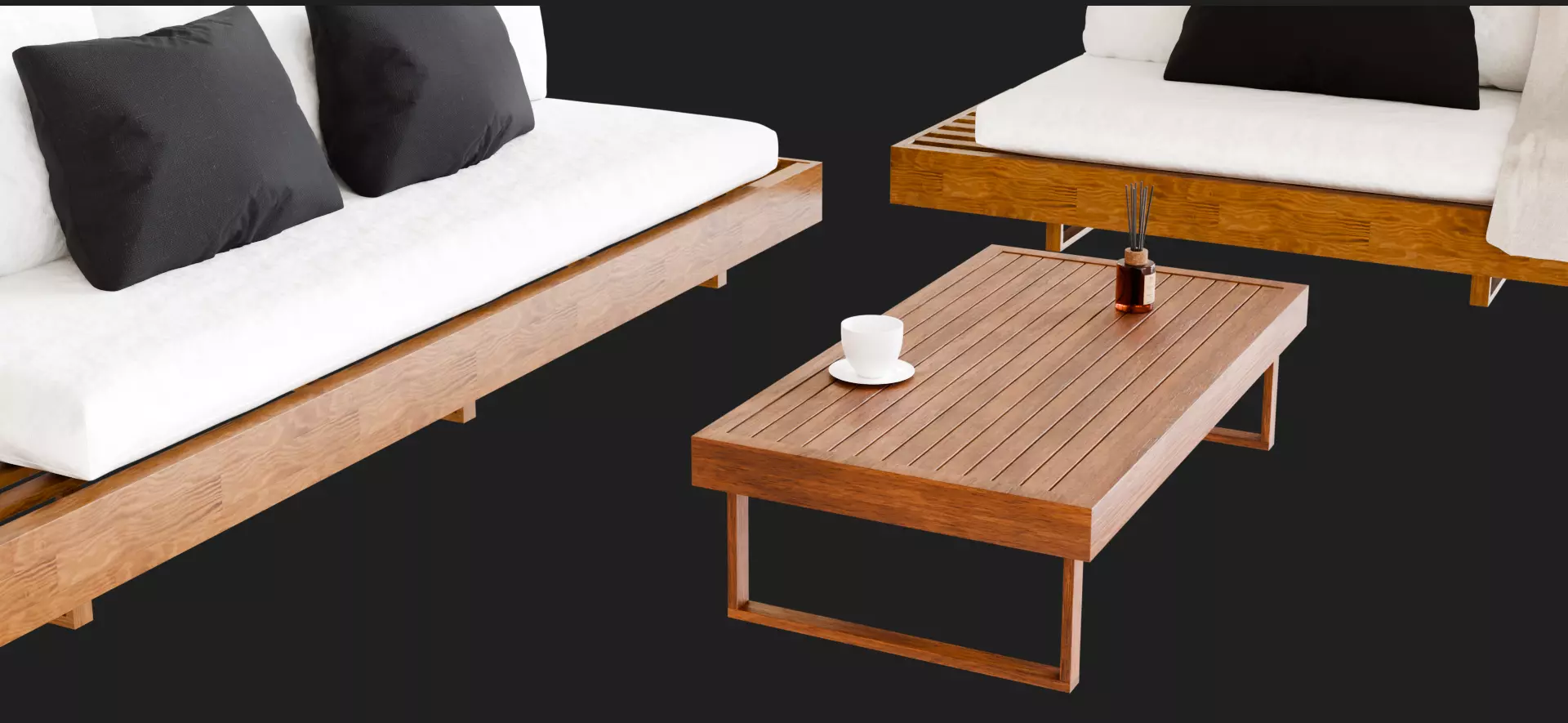 Modern Sofas And Coffee Table 3D model_5