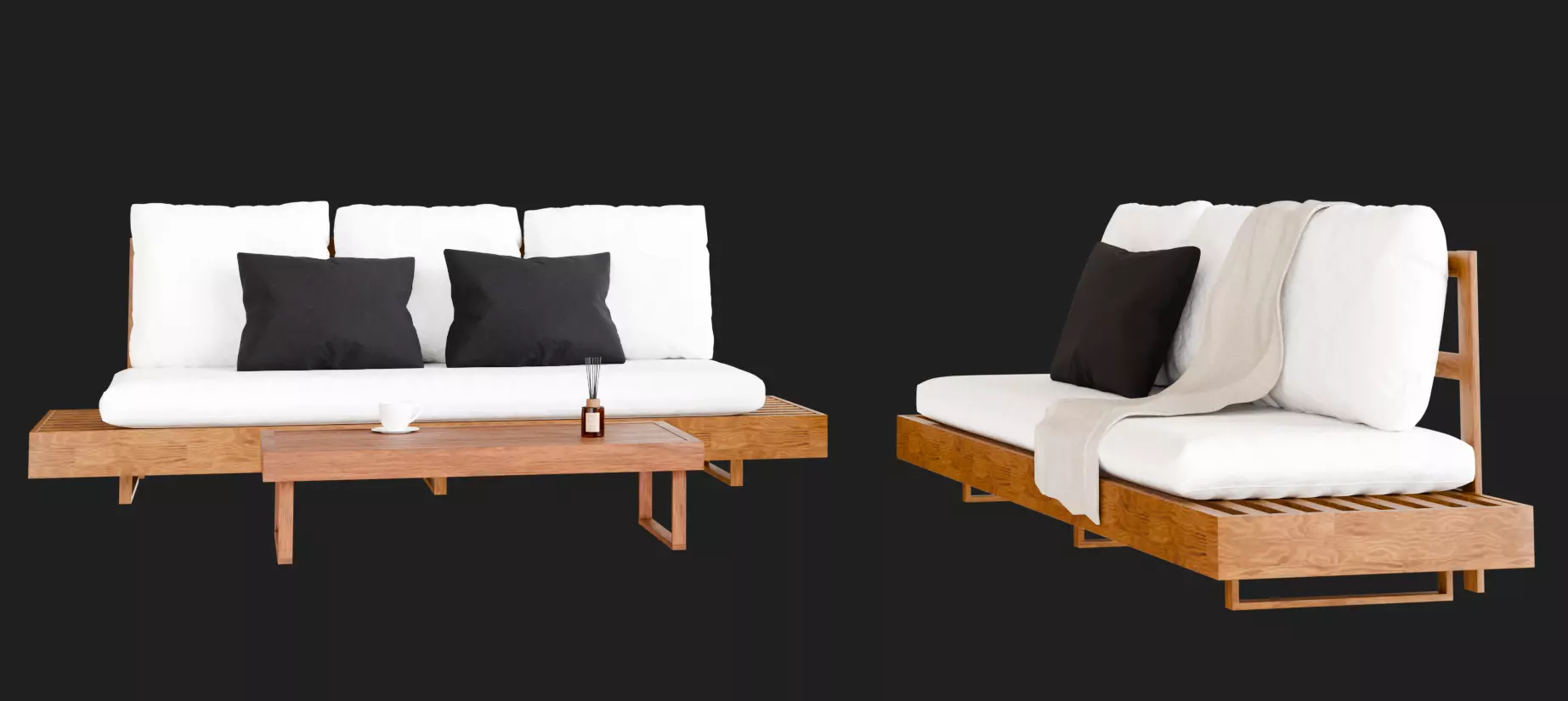 Modern Sofas And Coffee Table 3D model_7