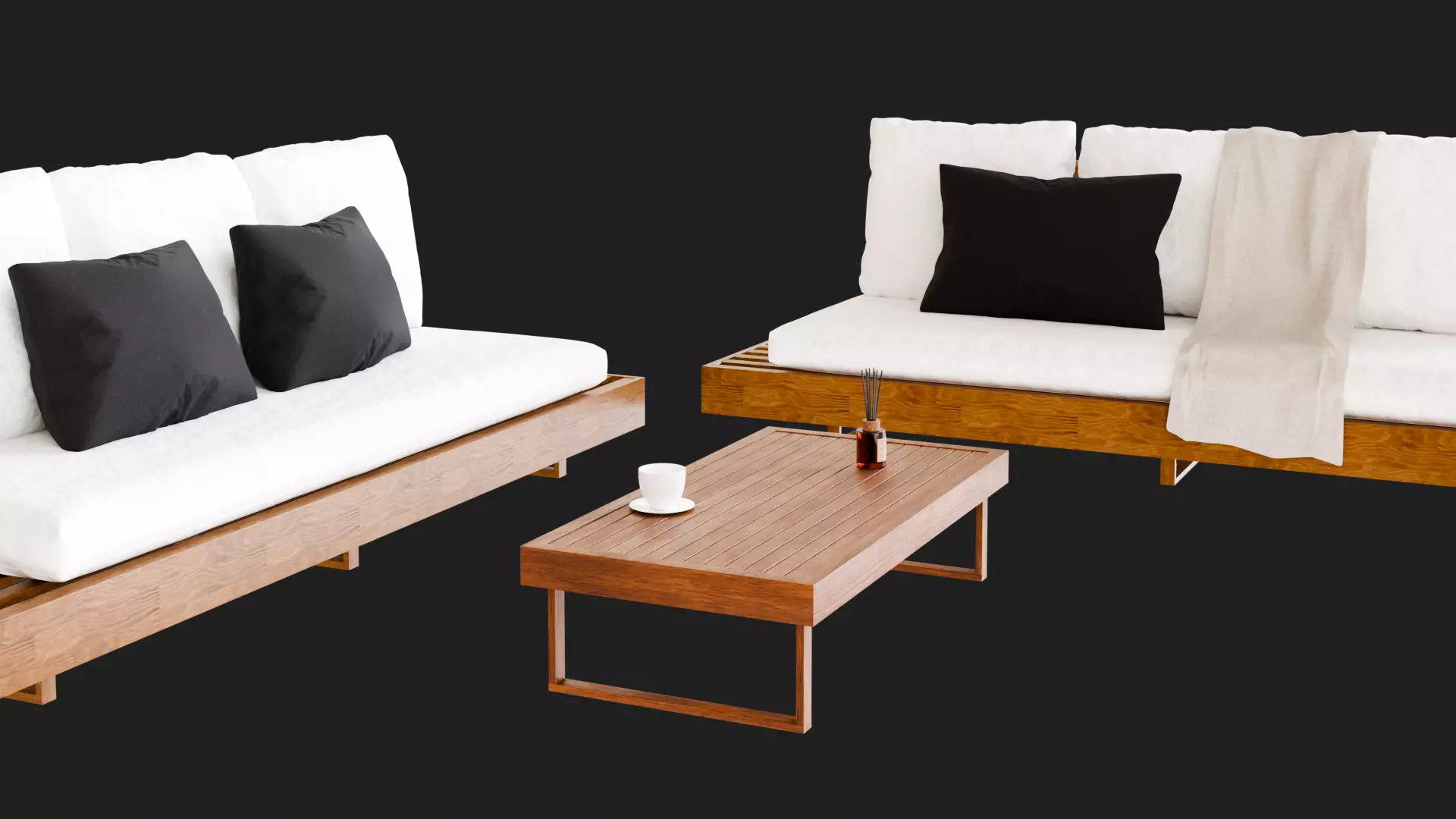 Modern Sofas And Coffee Table 3D model_15