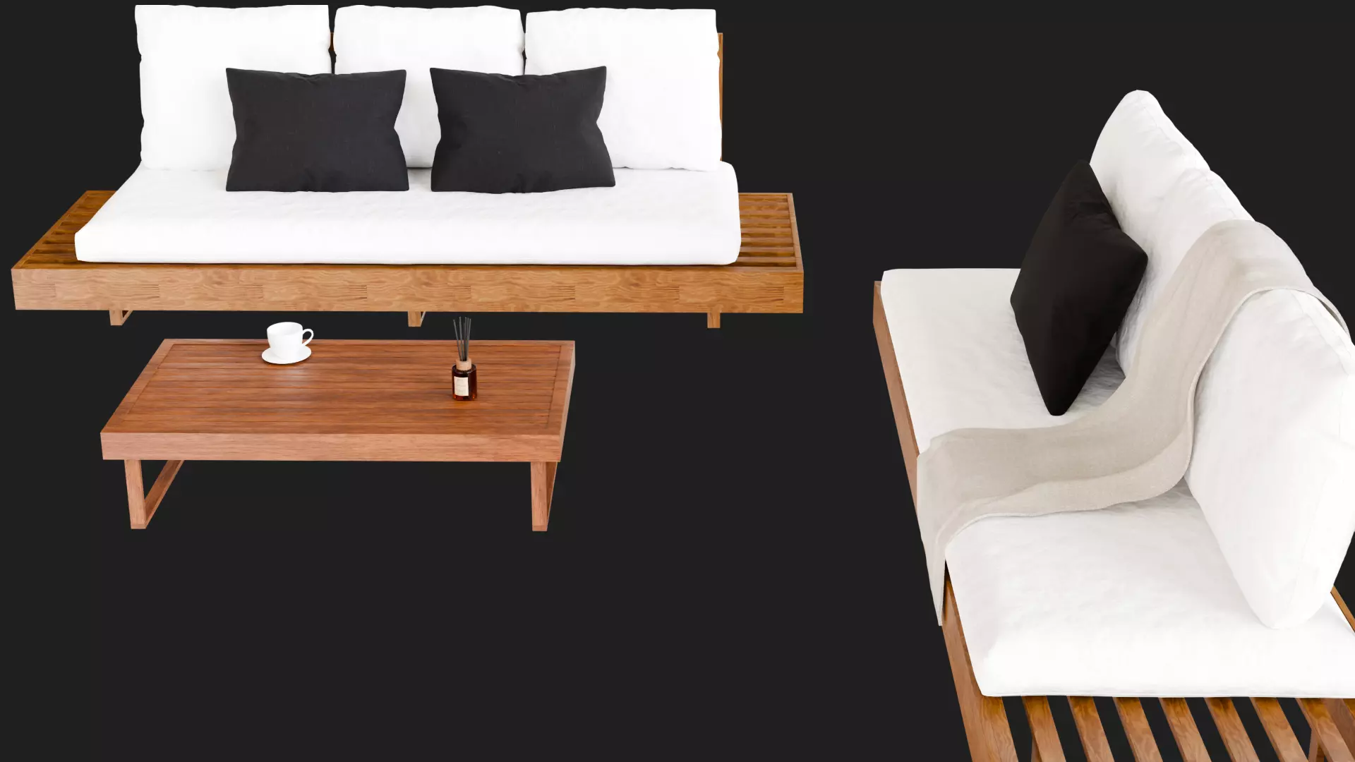 Modern Sofas And Coffee Table 3D model_11