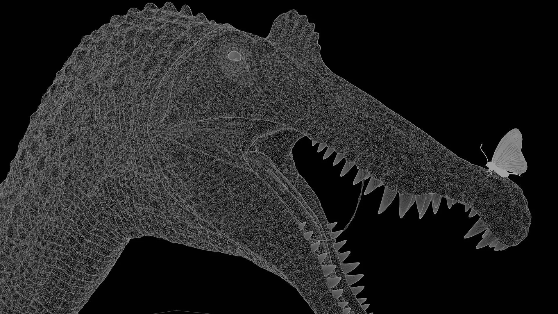 Spinosaurus bust for rendering 3D model_1