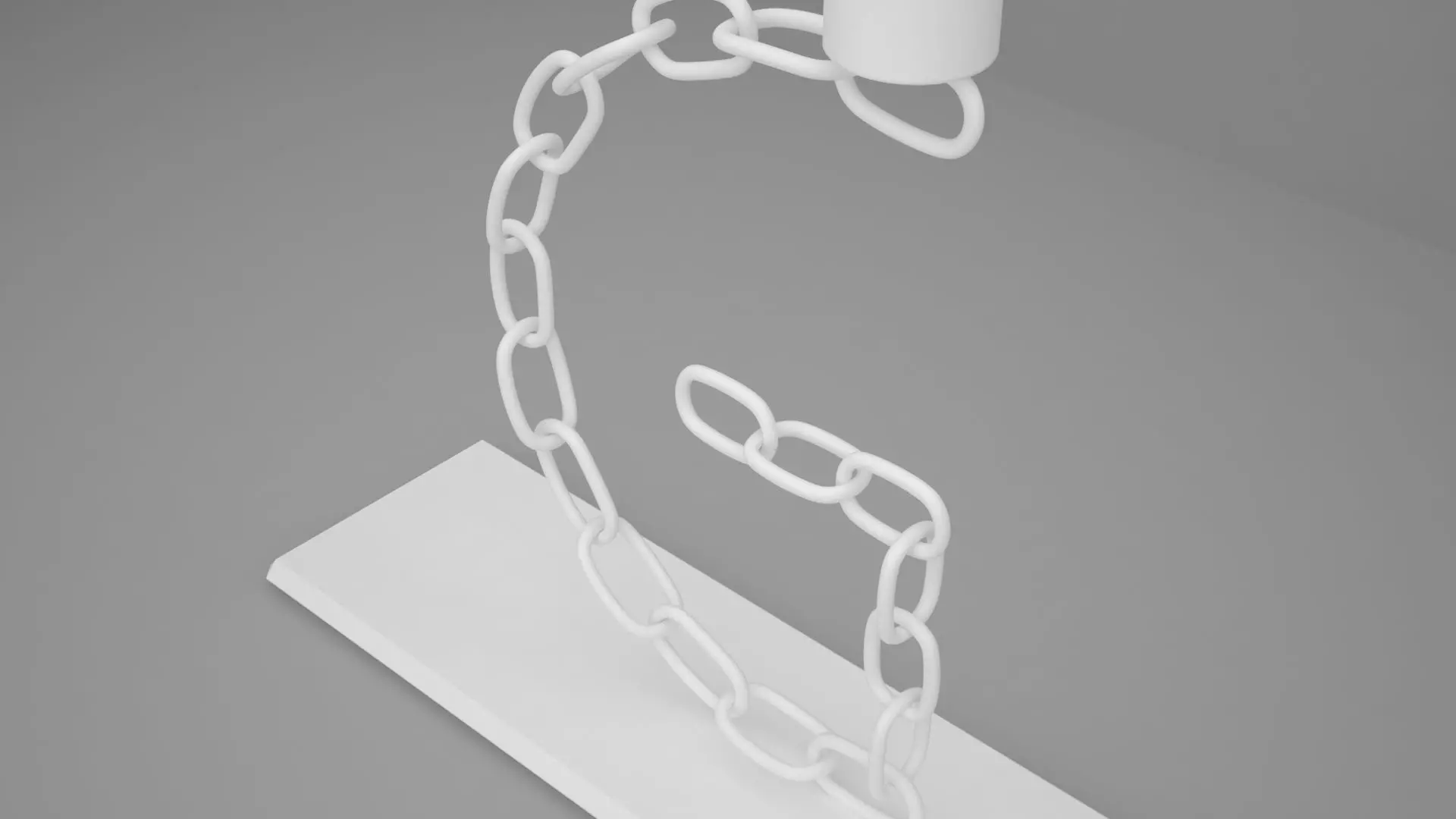 Alphabet Chain G Candleholder White Color 3D model_2