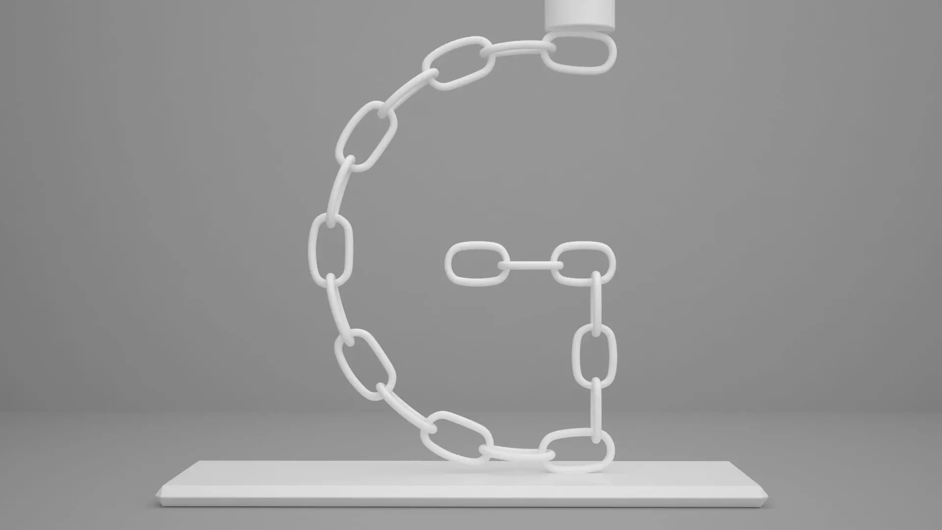 Alphabet Chain G Candleholder White Color 3D model_4