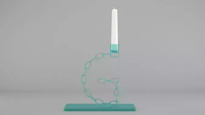 Alphabet Chain G Candleholder Tinted Glass Color