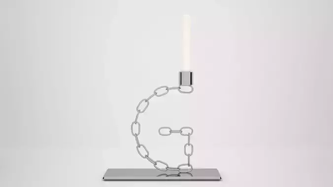 Alphabet Chain G Candleholder Sliver Color