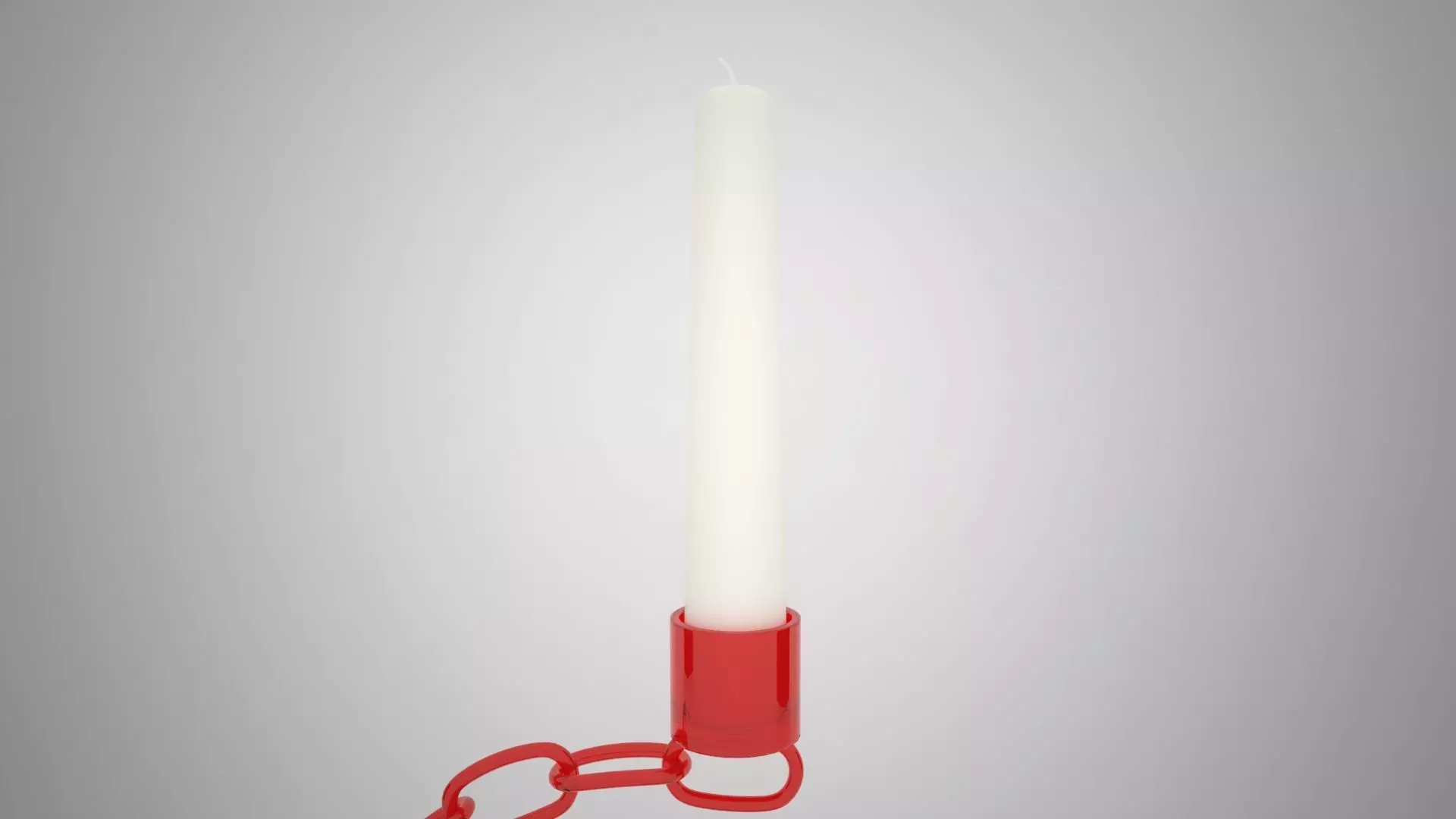 Alphabet Chain G Candleholder Red Glass Color 3D model_3