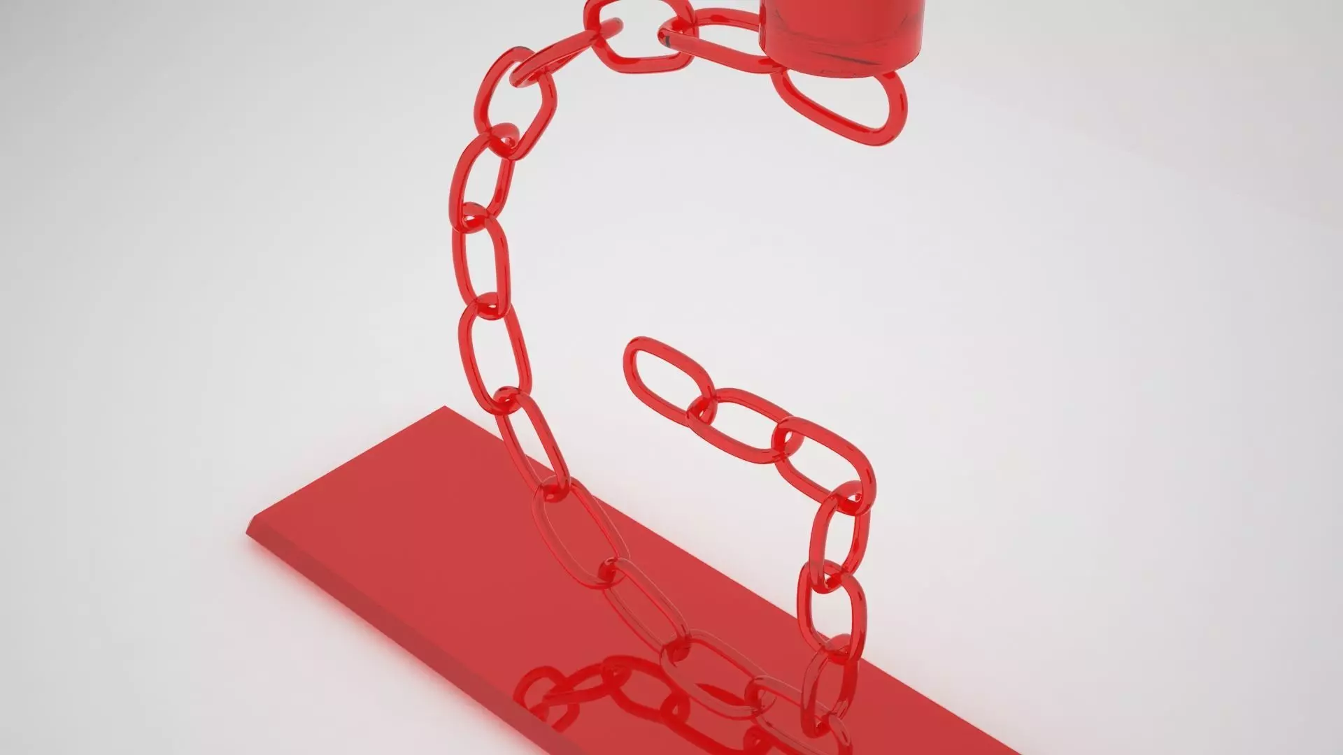 Alphabet Chain G Candleholder Red Glass Color 3D model_2