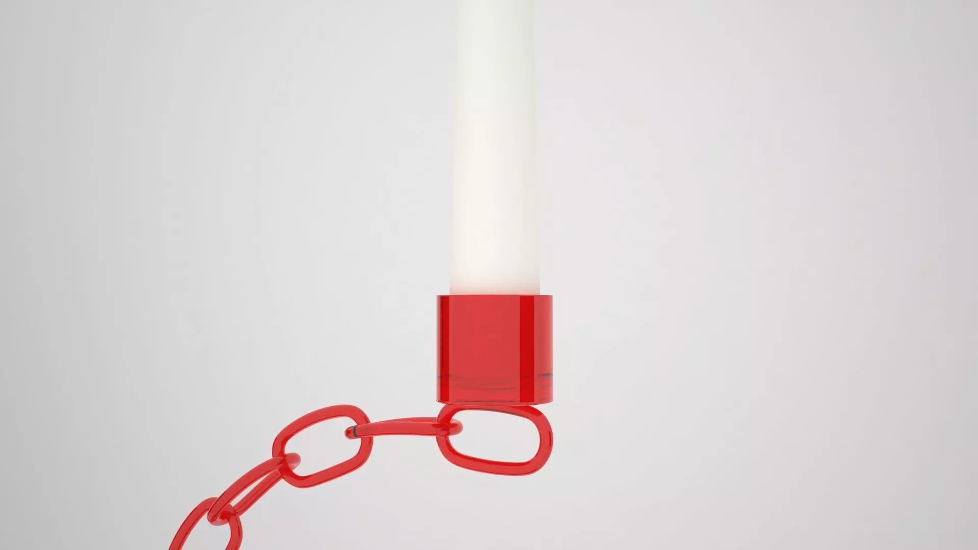 Alphabet Chain G Candleholder Red Glass Color 3D model_1