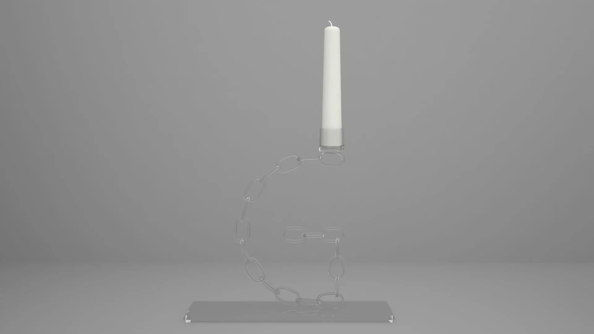 Alphabet Chain G Candleholder Clear Glass Color 3D model_0