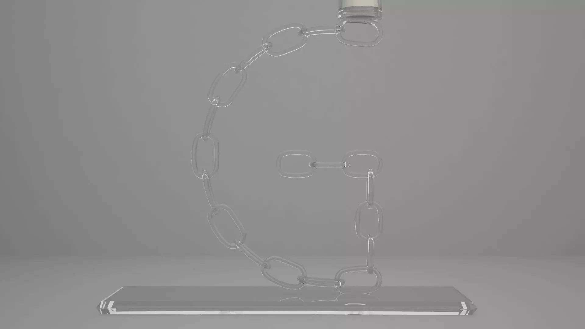 Alphabet Chain G Candleholder Clear Glass Color 3D model_4