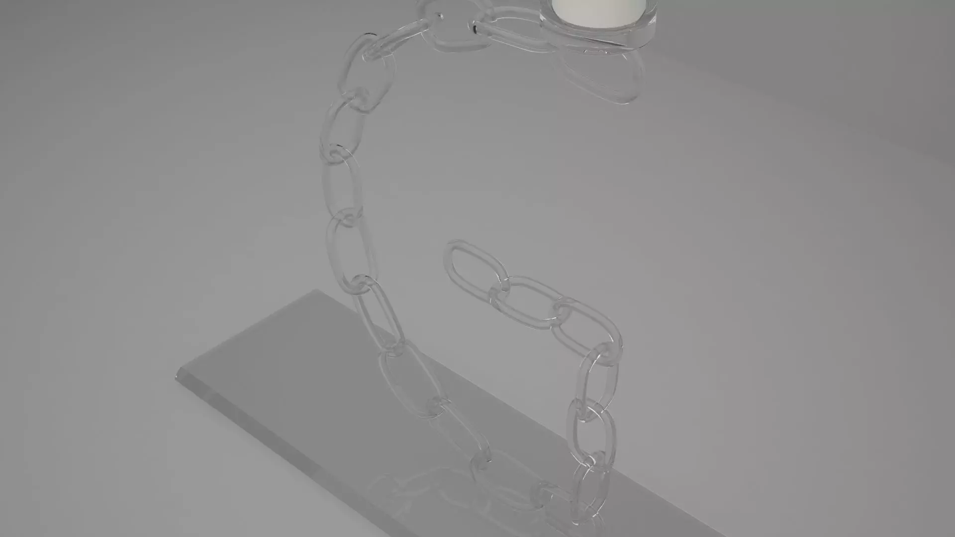Alphabet Chain G Candleholder Clear Glass Color 3D model_2