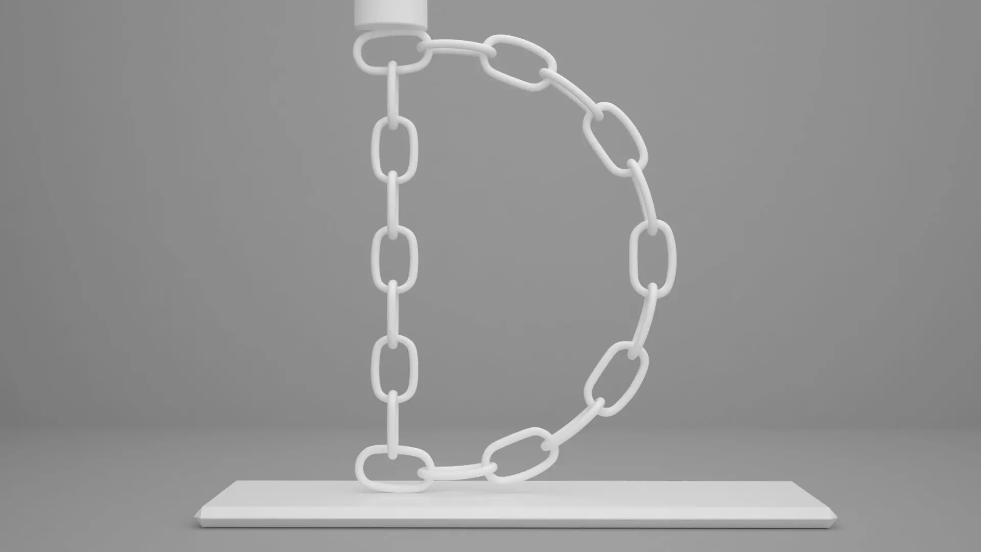 Alphabet Chain D Candleholder White Color 3D model_4