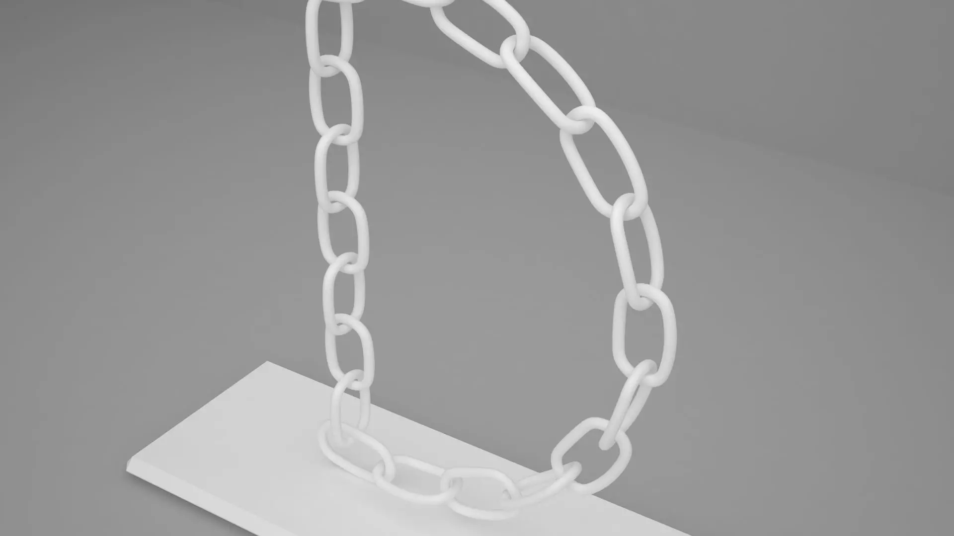 Alphabet Chain D Candleholder White Color 3D model_2