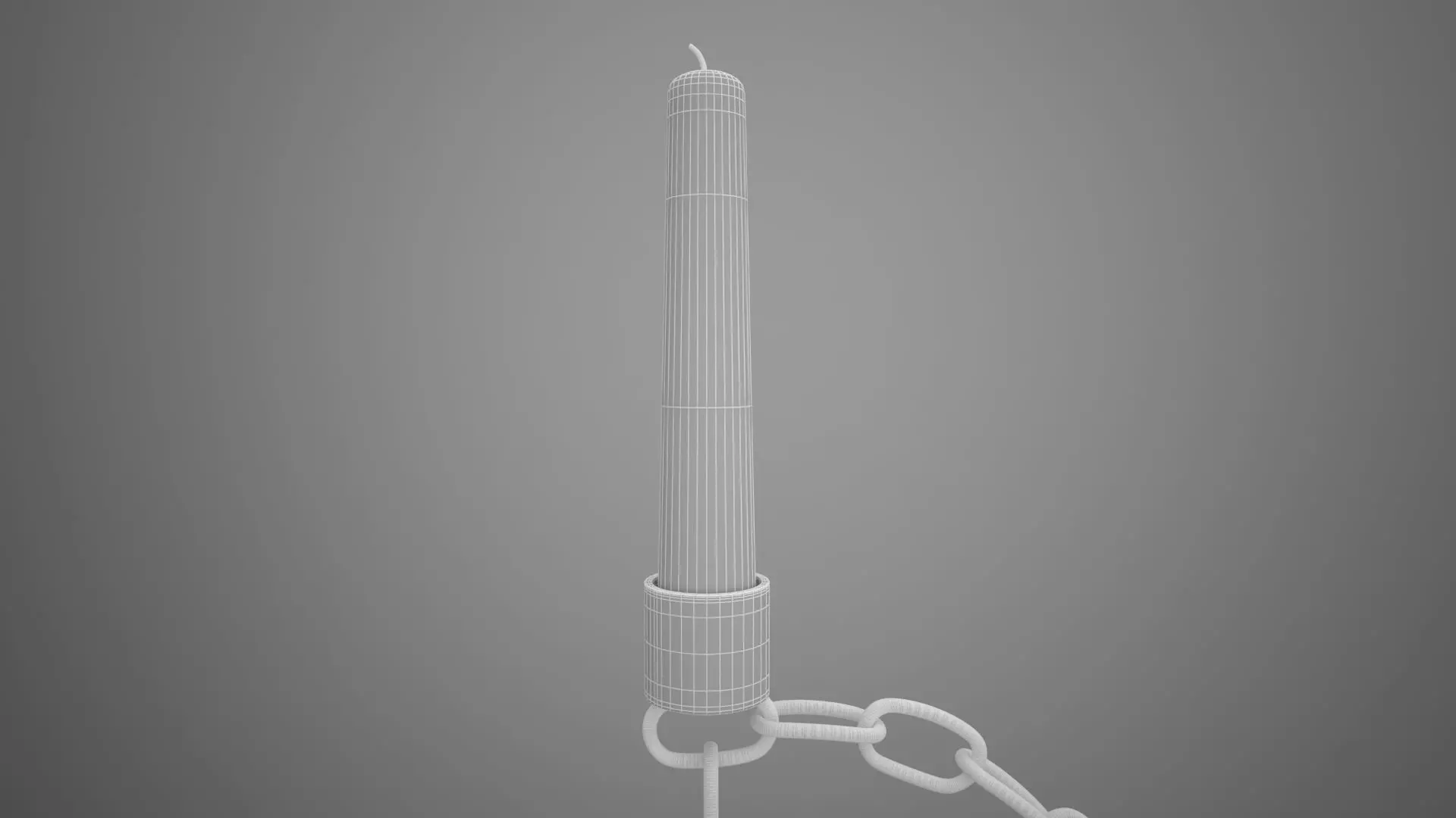 Alphabet Chain D Candleholder White Color 3D model_7