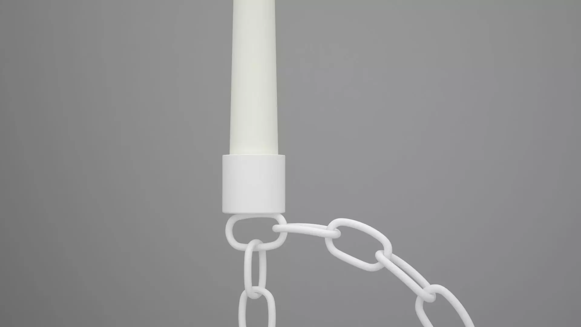 Alphabet Chain D Candleholder White Color 3D model_1