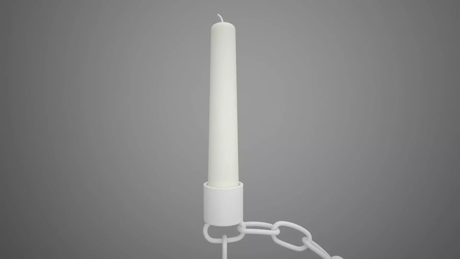 Alphabet Chain D Candleholder White Color 3D model_3