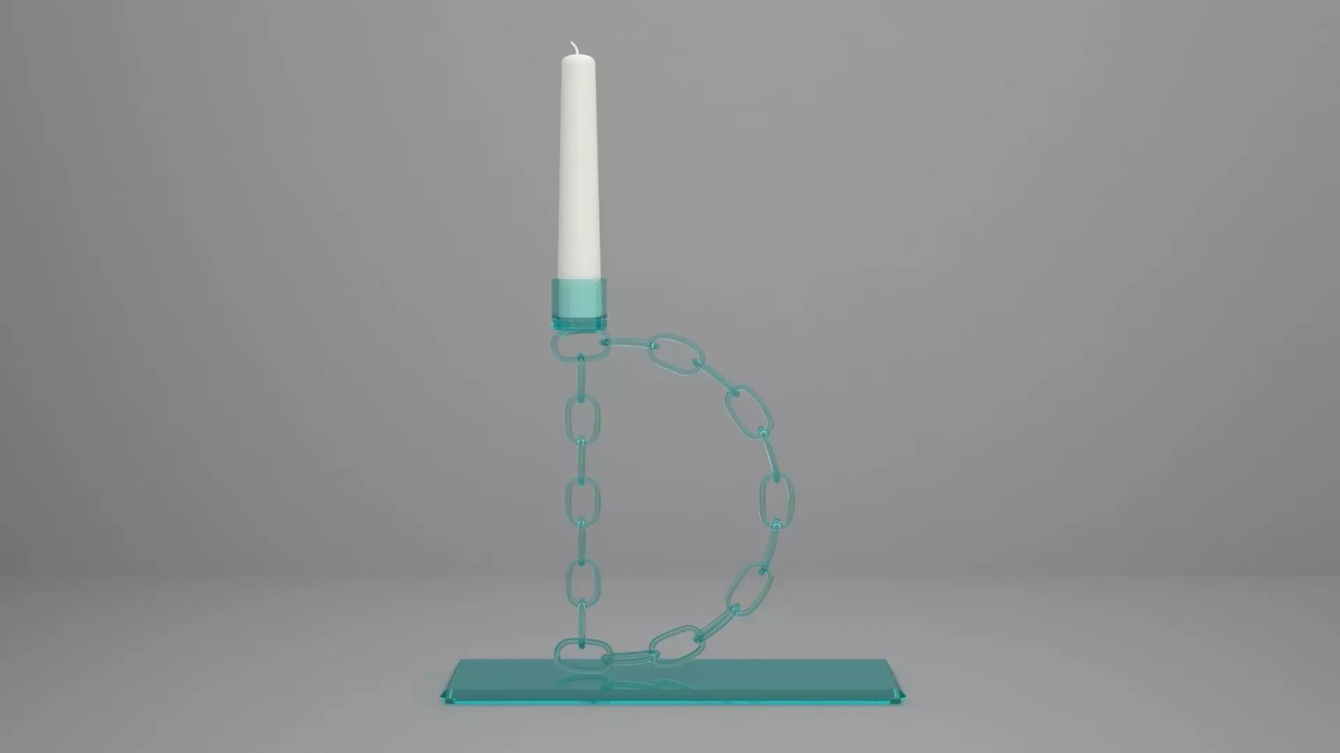 Alphabet Chain D Candleholder Tinted Glass Color 3D model_0