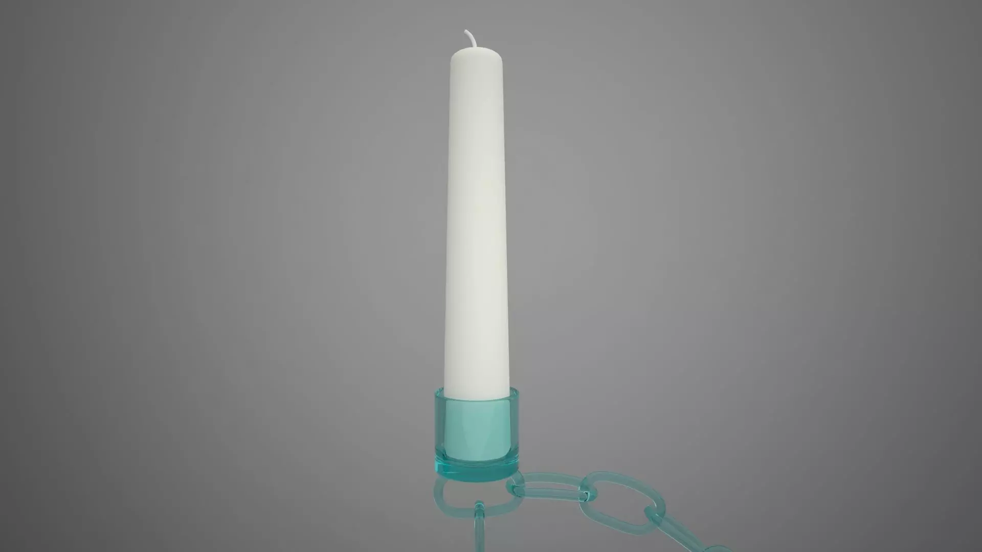 Alphabet Chain D Candleholder Tinted Glass Color 3D model_3