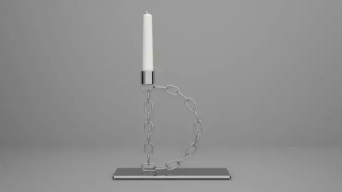 Alphabet Chain D Candleholder Sliver Color