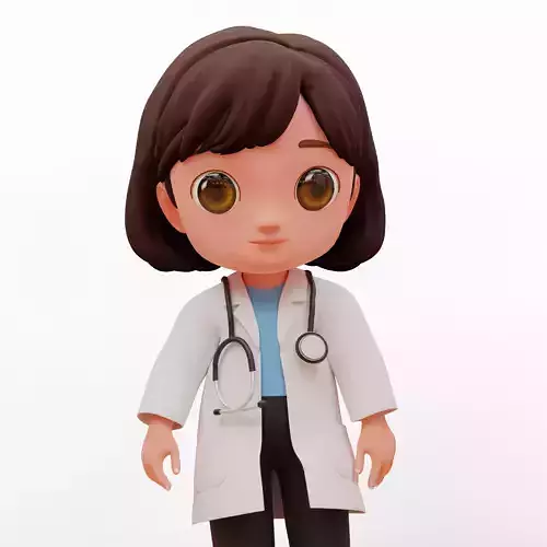 3d Doctor  Rhyme Cartoon Stylized 3D Character Low-poly 3D model