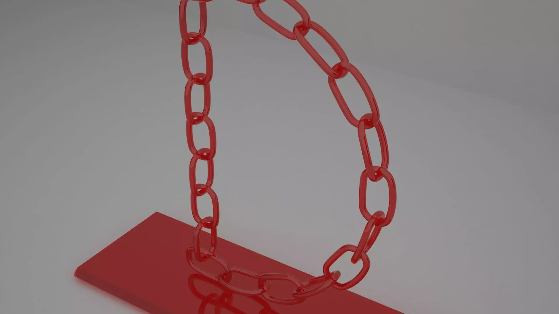 Alphabet Chain D Candleholder Red Glass Color 3D model_2