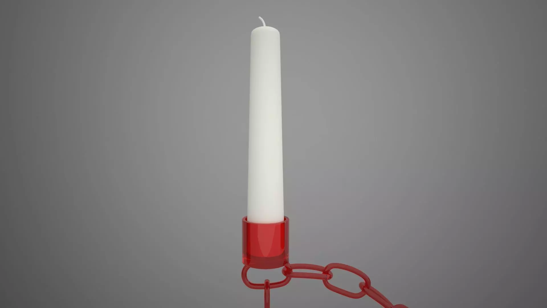 Alphabet Chain D Candleholder Red Glass Color 3D model_3