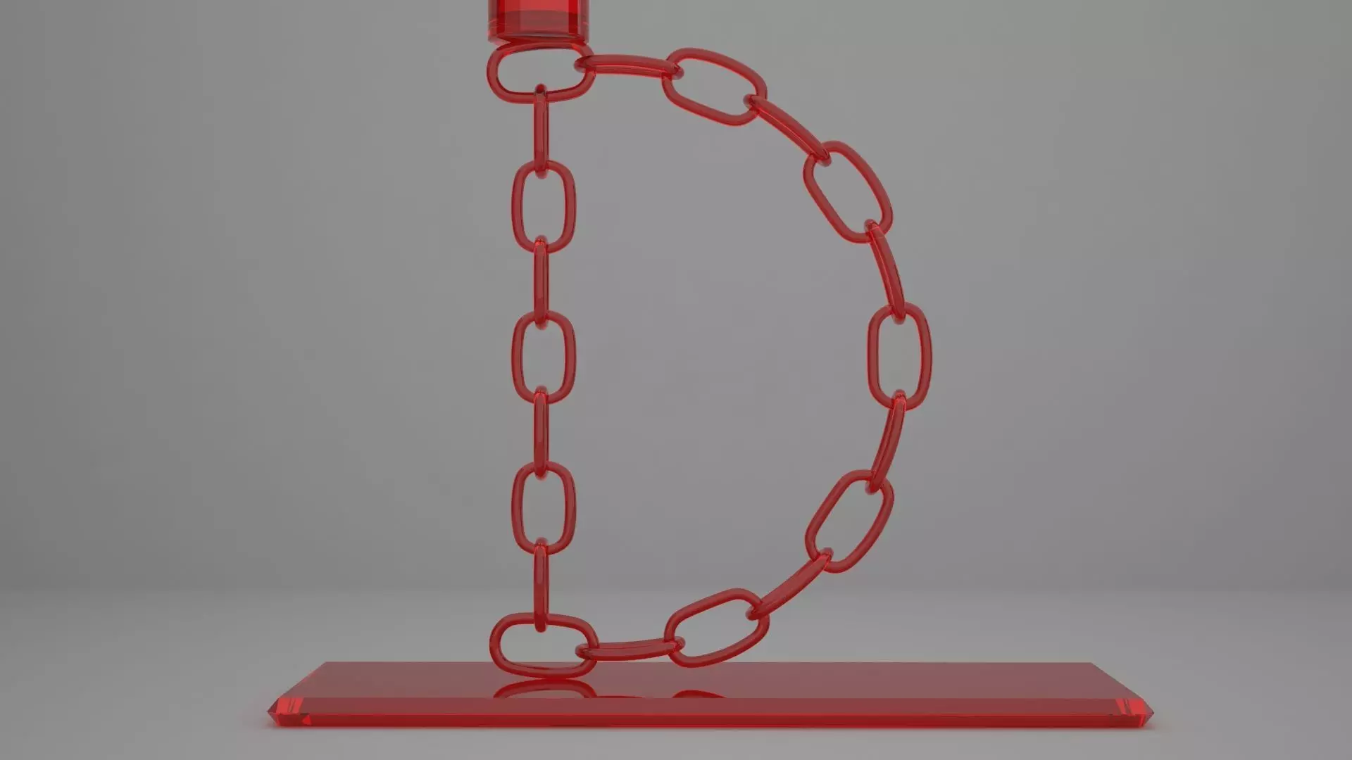Alphabet Chain D Candleholder Red Glass Color 3D model_4