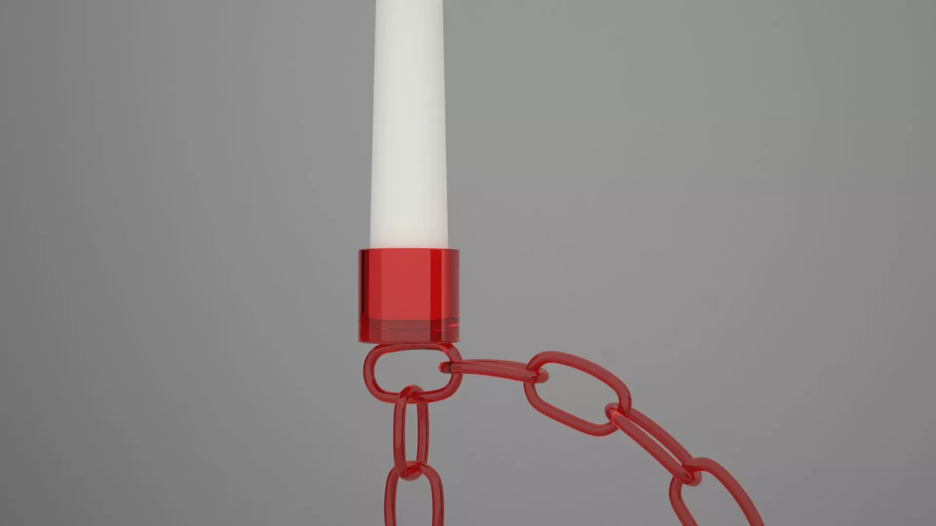 Alphabet Chain D Candleholder Red Glass Color 3D model_1