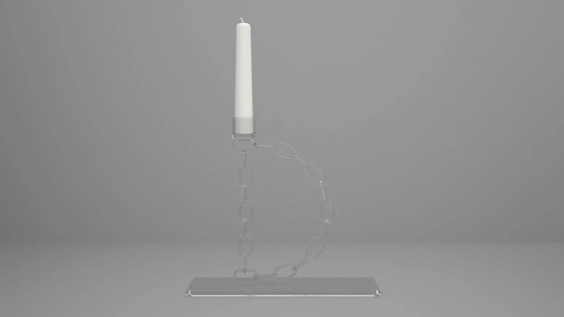 Alphabet Chain D Candleholder Clear Glass Color 3D model_0