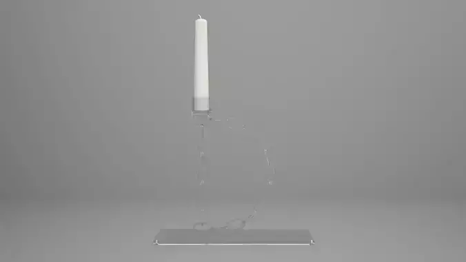 Alphabet Chain D Candleholder Clear Glass Color