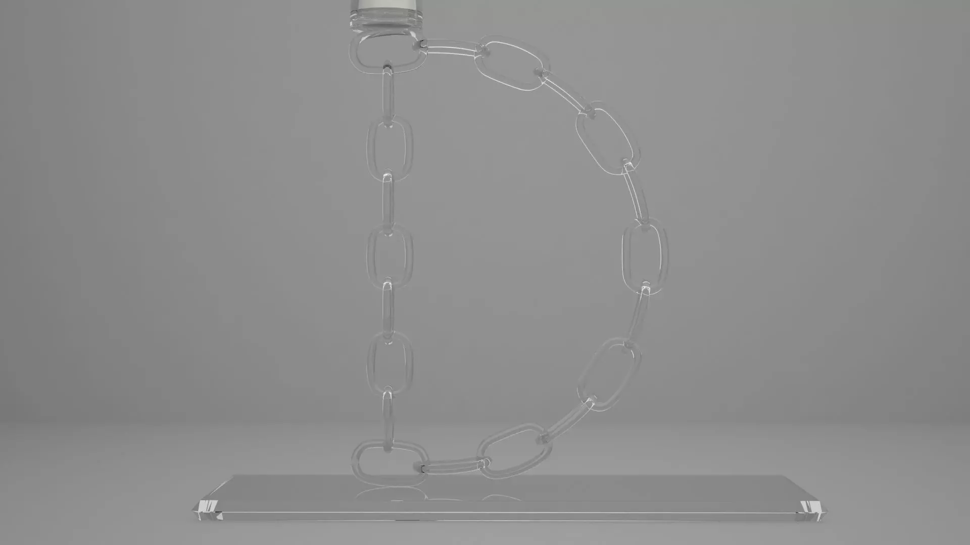 Alphabet Chain D Candleholder Clear Glass Color 3D model_4