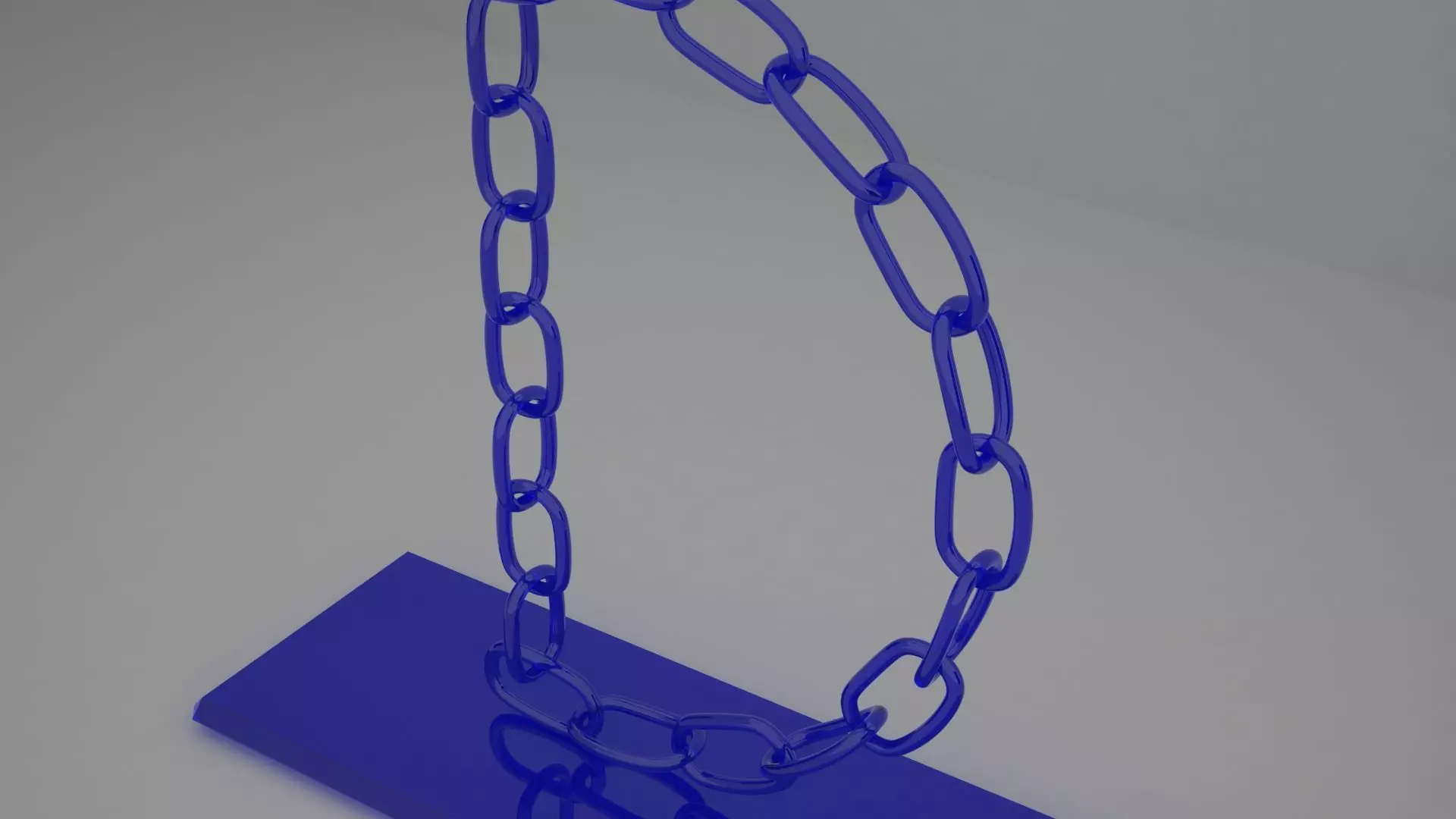 Alphabet Chain D Candleholder Blue Glass Color 3D model_2