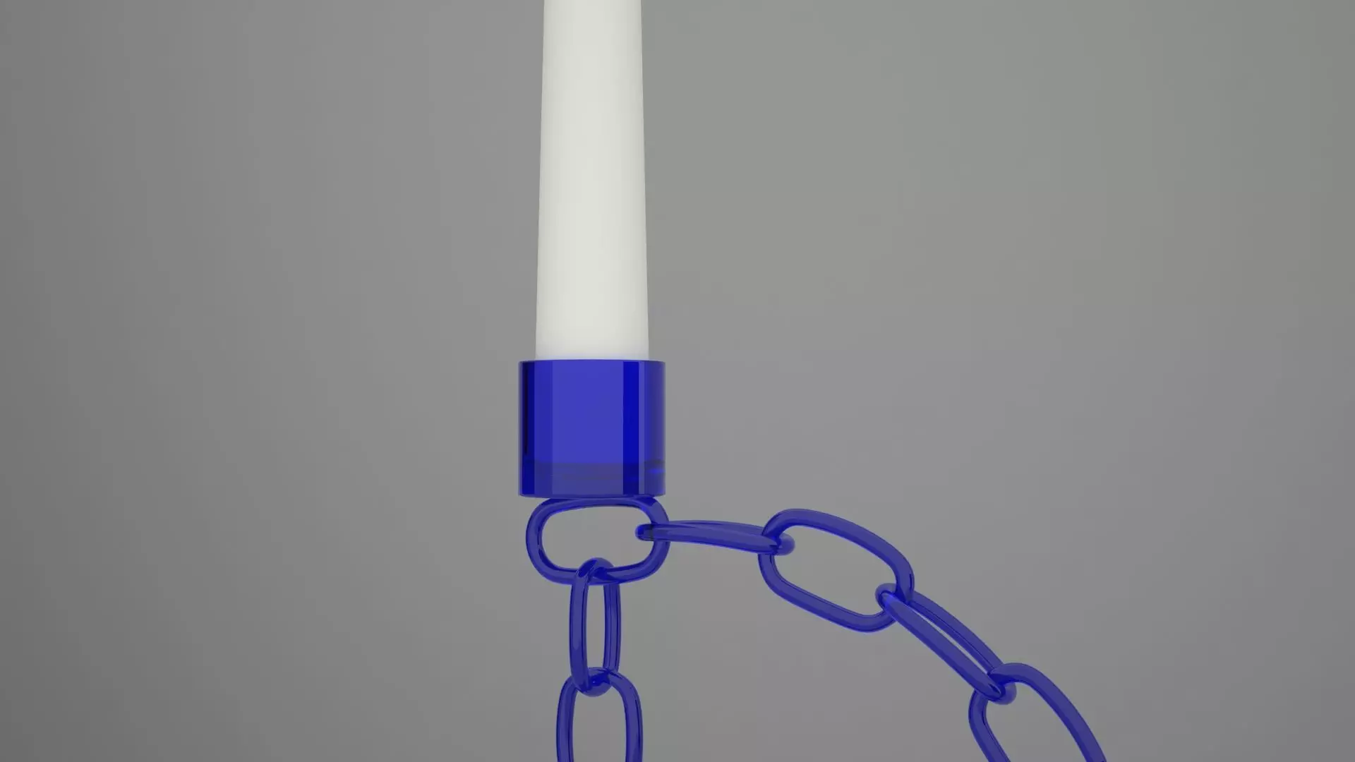 Alphabet Chain D Candleholder Blue Glass Color 3D model_1