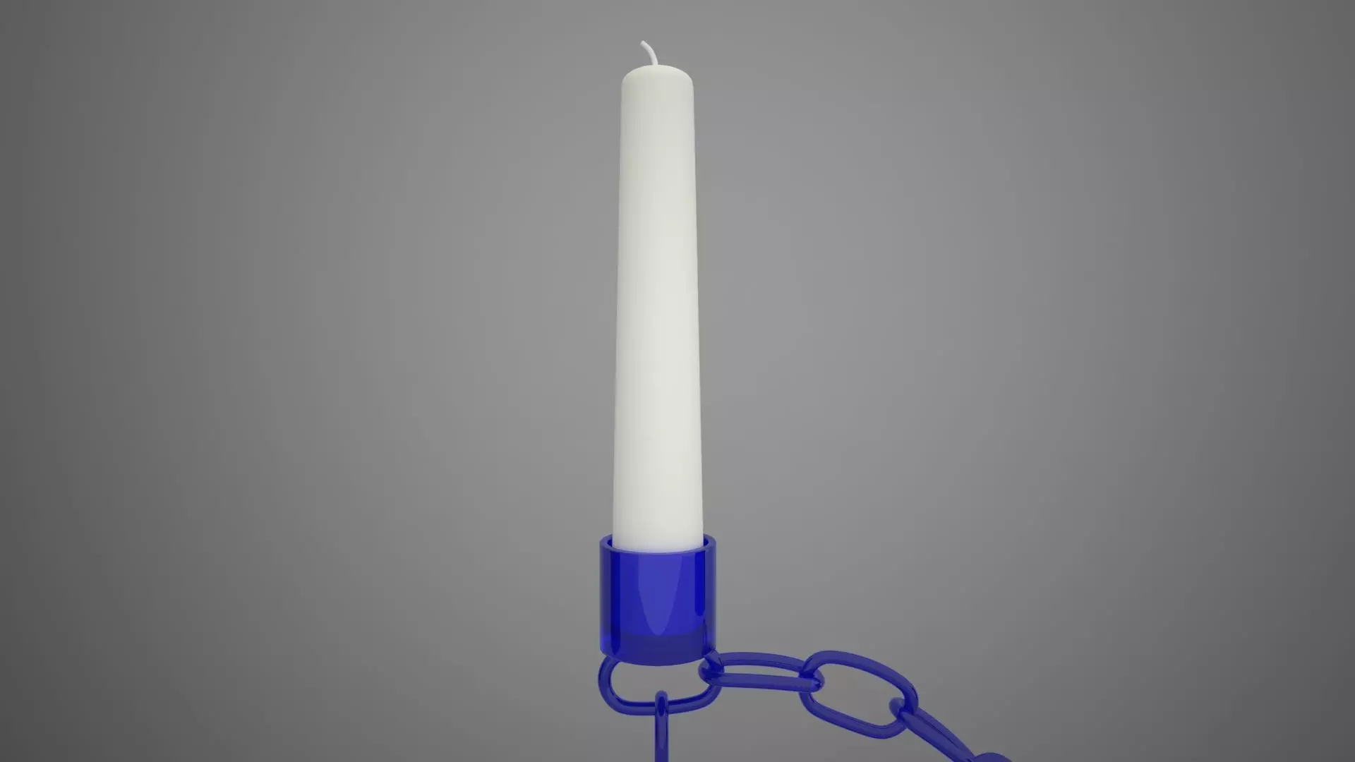 Alphabet Chain D Candleholder Blue Glass Color 3D model_3
