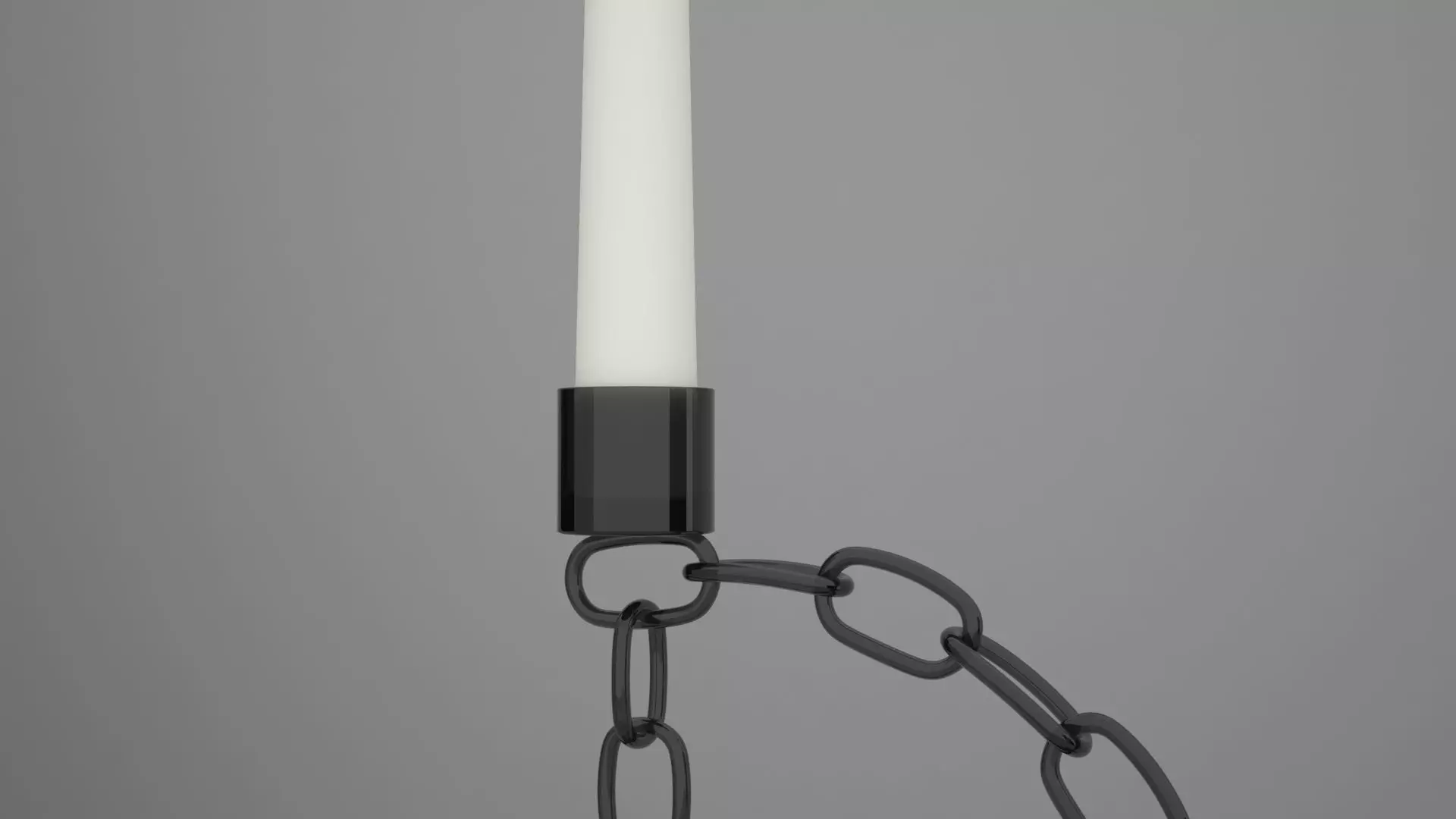 Alphabet Chain D Candleholder Black Glass Color 3D model_1