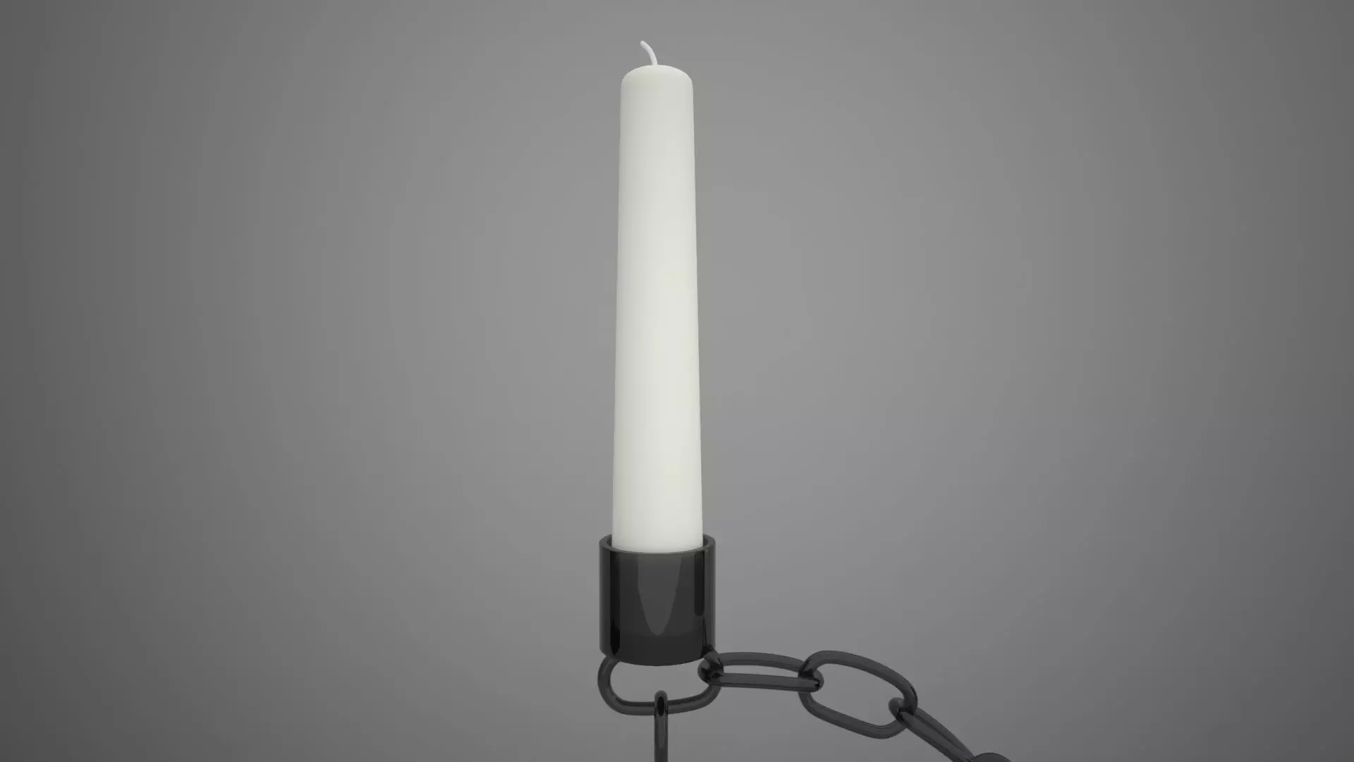 Alphabet Chain D Candleholder Black Glass Color 3D model_3