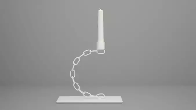 Alphabet Chain C Candleholder White Color