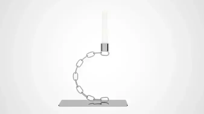 Alphabet Chain C Candleholder Sliver Color