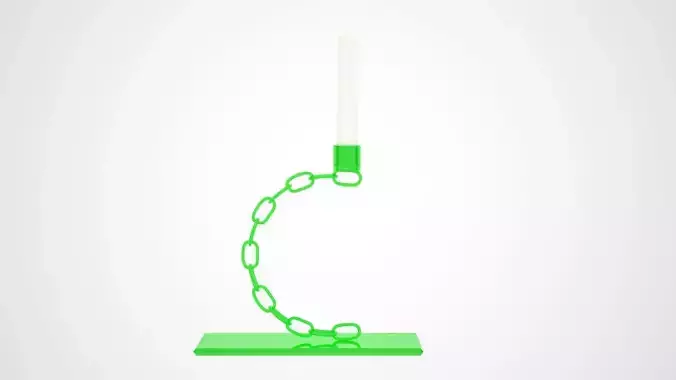 Alphabet Chain C Candleholder Green Glass Color
