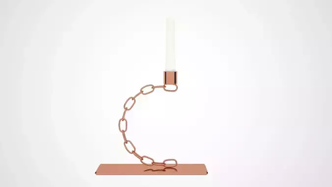 Alphabet Chain C Candleholder Bronze Color