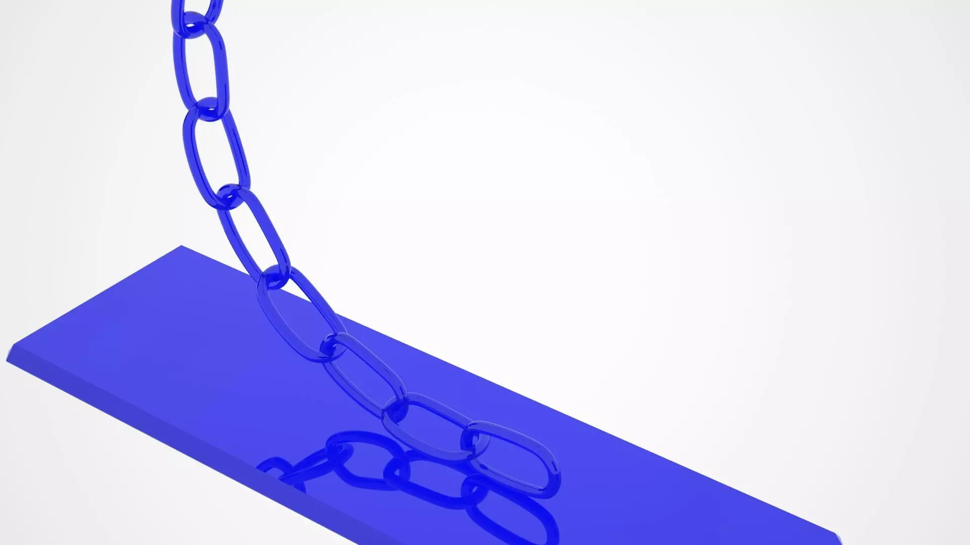 Alphabet Chain C Candleholder Blue Glass Color 3D model_2