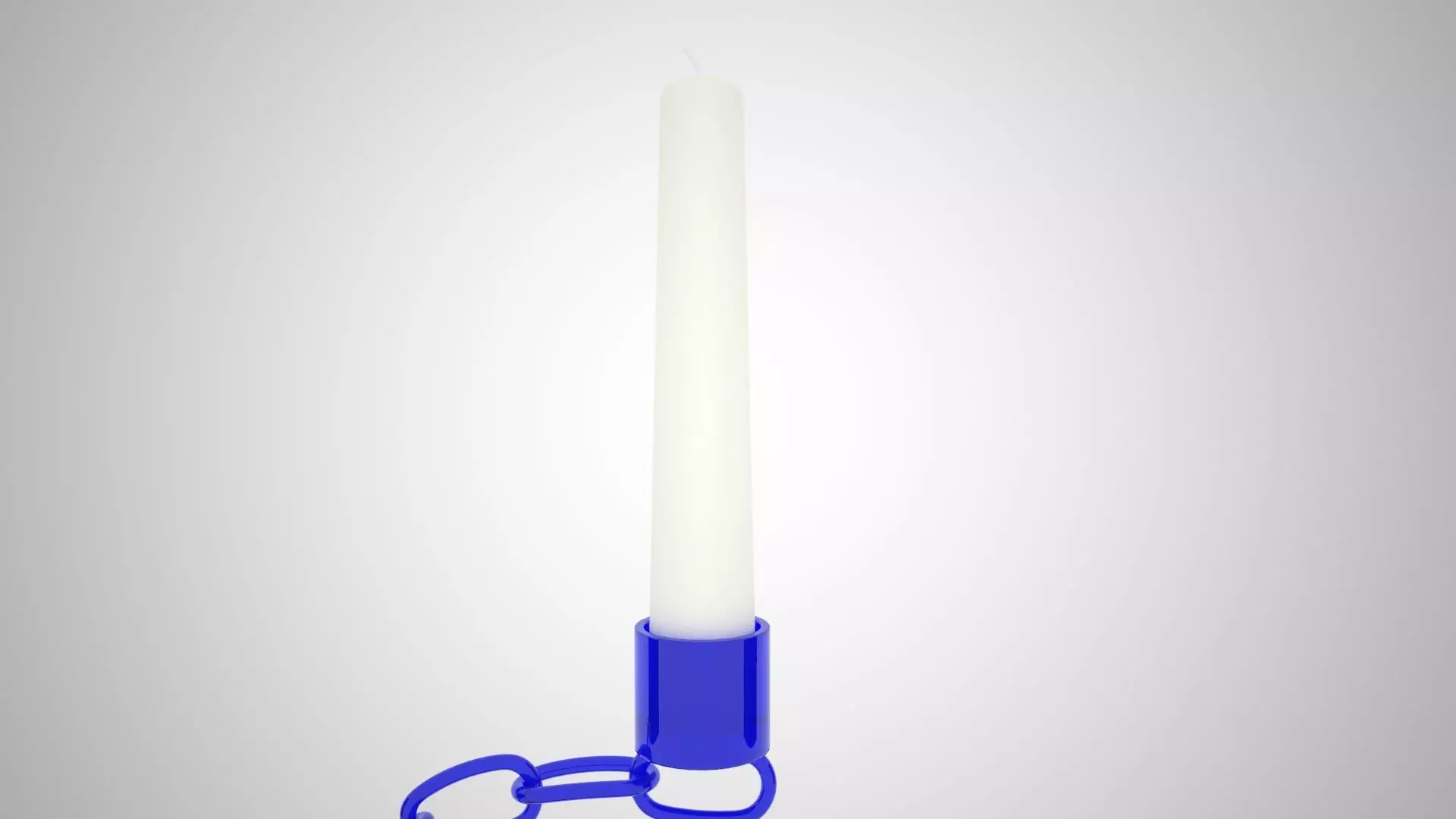 Alphabet Chain C Candleholder Blue Glass Color 3D model_3