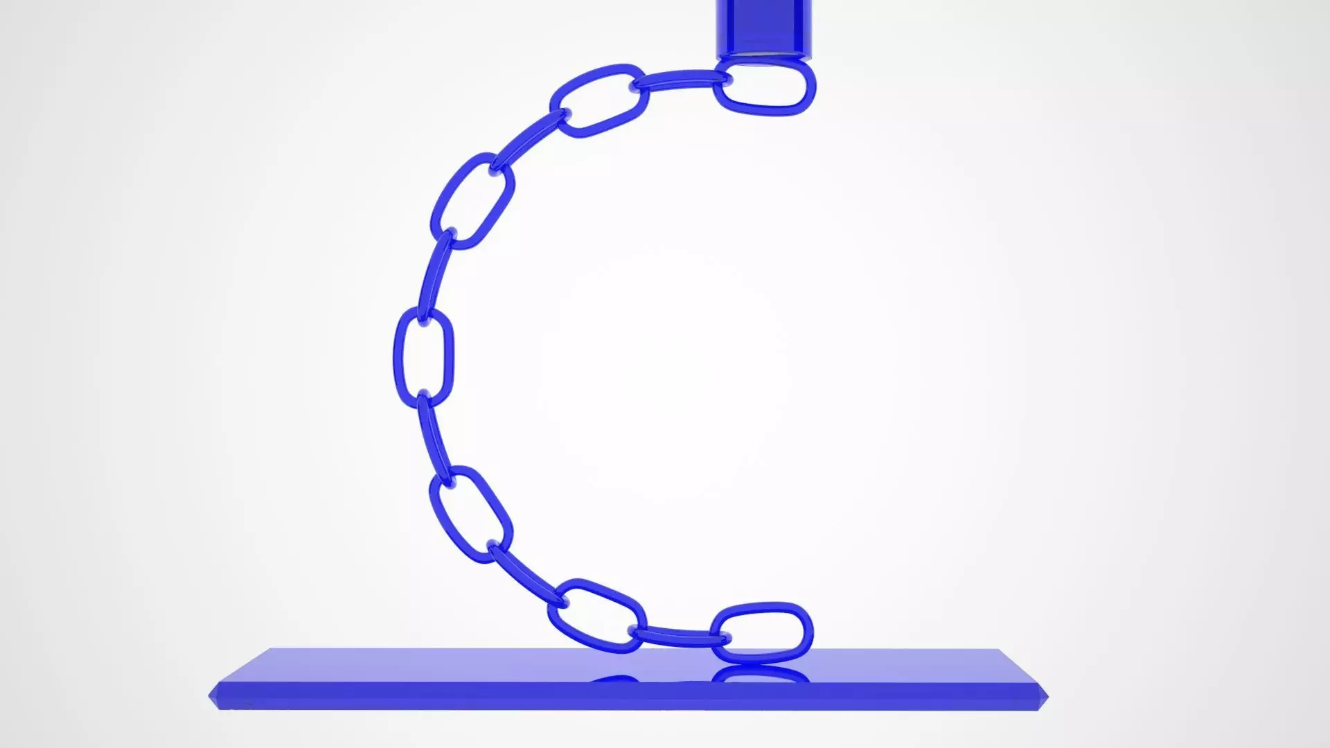 Alphabet Chain C Candleholder Blue Glass Color 3D model_4