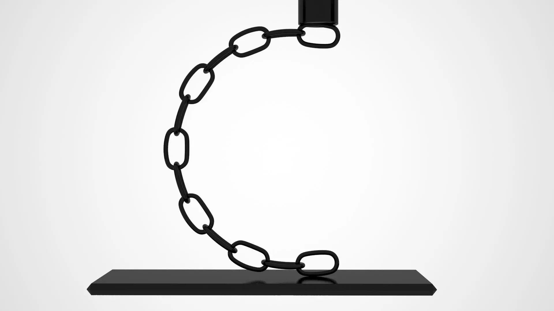 Alphabet Chain C Candleholder Black Iron 3D model_4