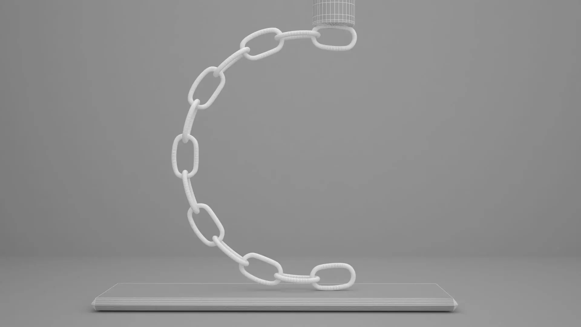 Alphabet Chain C Candleholder Black Iron 3D model_7