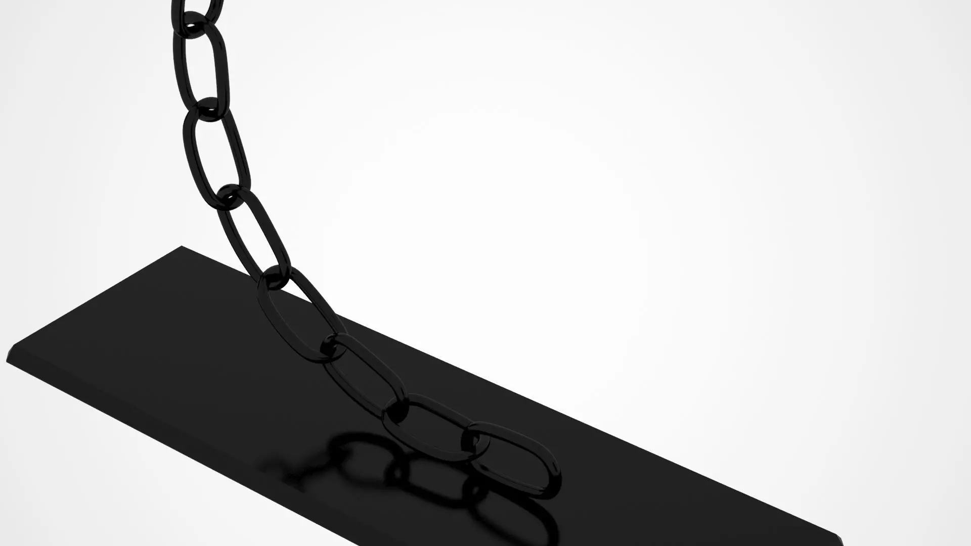 Alphabet Chain C Candleholder Black Iron 3D model_2